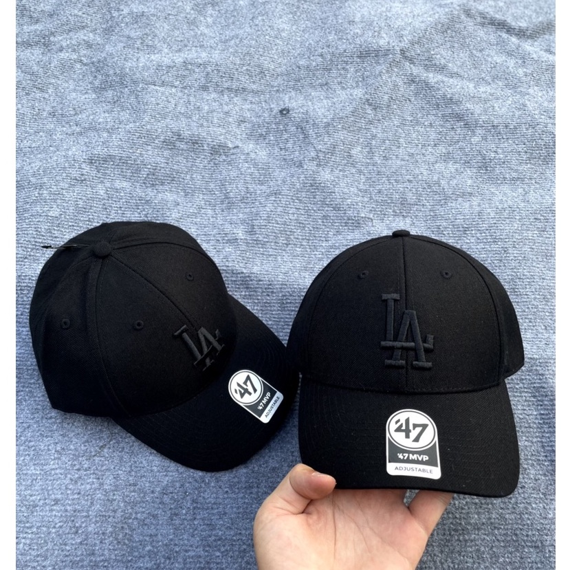 Nón MLB x 47 Brand Mỹ_Logo LA all black