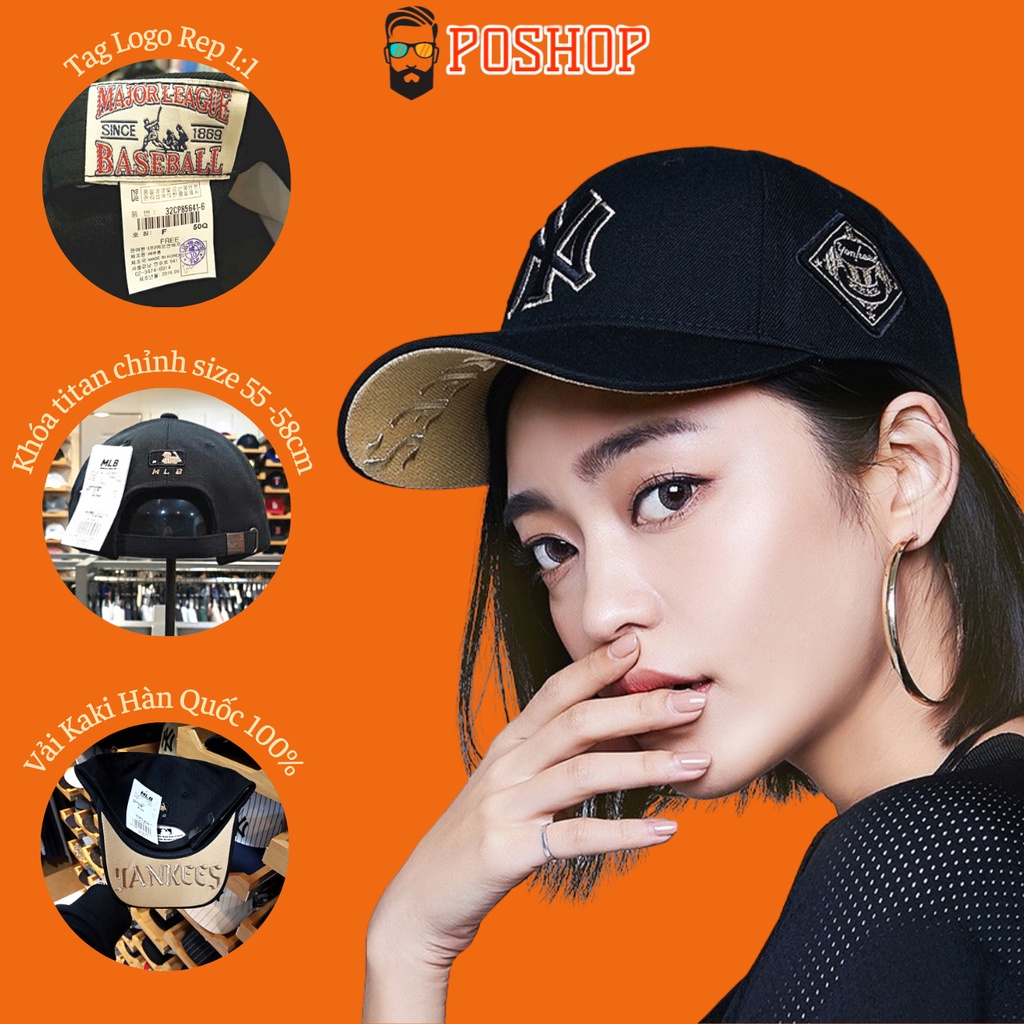Mũ lưỡi trai nón kết nam nữ unisex POSHOP M.L.B cao cấp thiết kế thời trang hàn quốc màu sắc dễ đội