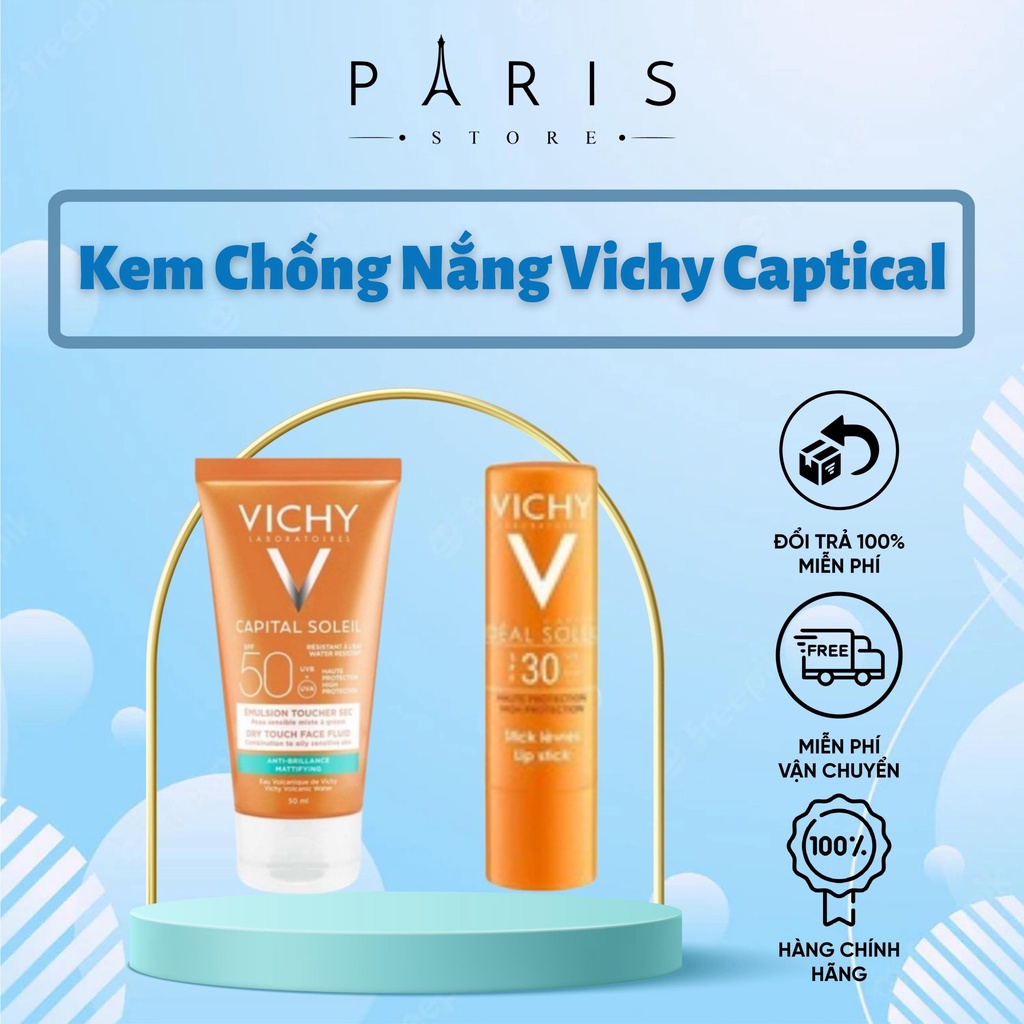 Suncream Vichy Capital [Paris Store] Kem Chống Nắng Cho Da Dầu Nhạy Cảm, SPF50 50ml chính hãng MN08