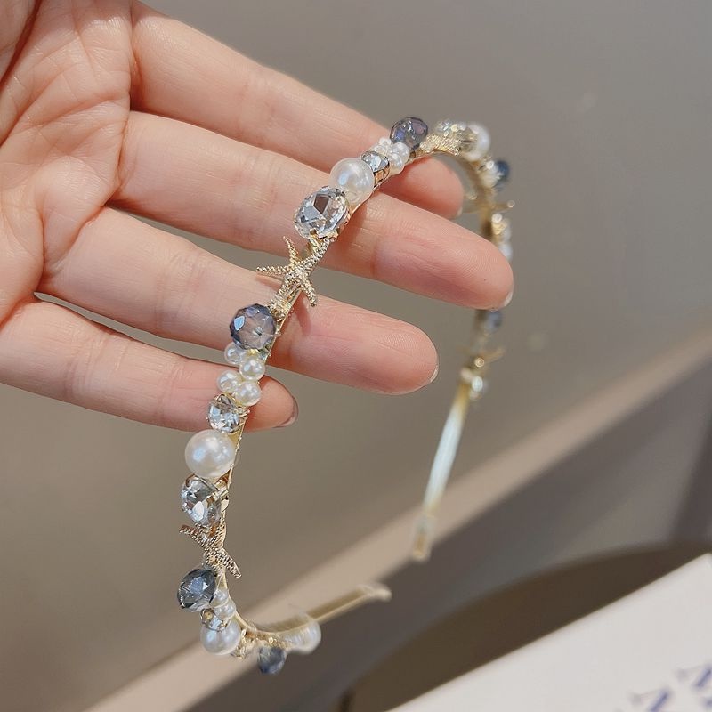 Băng Đô Cài Tóc Đính Hạt Ngọc Trai / Vỏ Sò / Sao Biển Phong Cách Hàn Quốc Cổ Điển Dành Cho Nữ