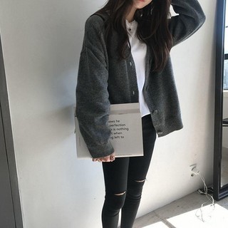 Áo cardigan len nữ chất len dày dặn ấm áp, kiểu dáng basic