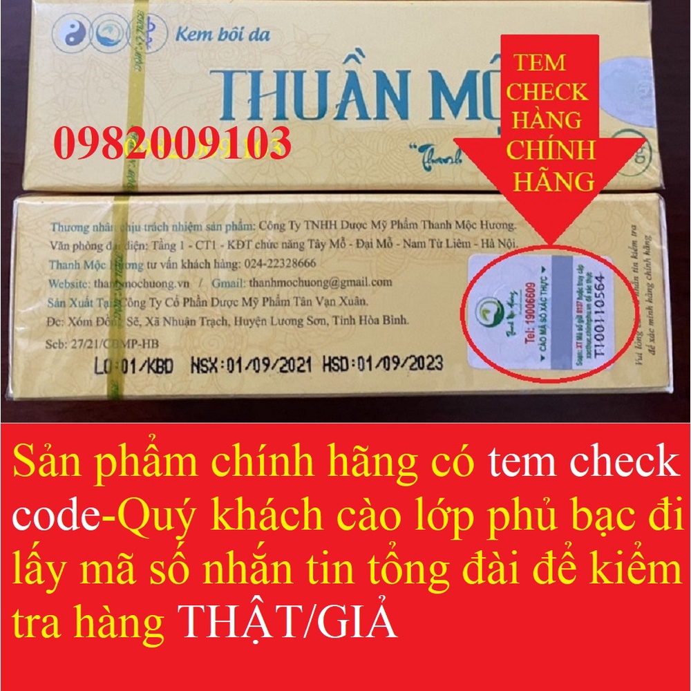 Kem bôi da Thuần.Mộc mẫu mới nhất 16gr