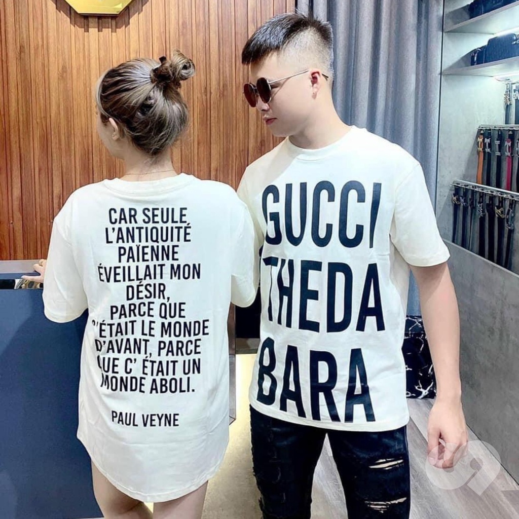 Áo Phông Gucci Theda Bara Chữ To Chất Liệu Cotton Co Giãn 4 Chiều Hình In 5D - Áo From Dáng Unisex Nam Nữ Hottend 2023