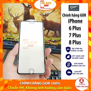 Kính Cường Lực iPhone 6 Plus / 7 Plus / 8 Plus Full viền 9H hãng GOR cao cấp(Tặng mã freeship extra toàn quốc)