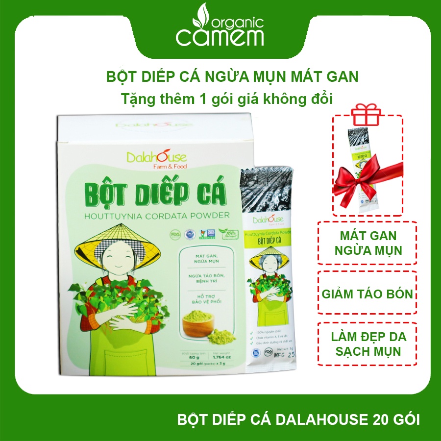 BỘT RAU DIẾP CÁ DALAHOUSE - THANH NHIỆT MÁT GAN - NGĂN NGỪA TÁO BÓN