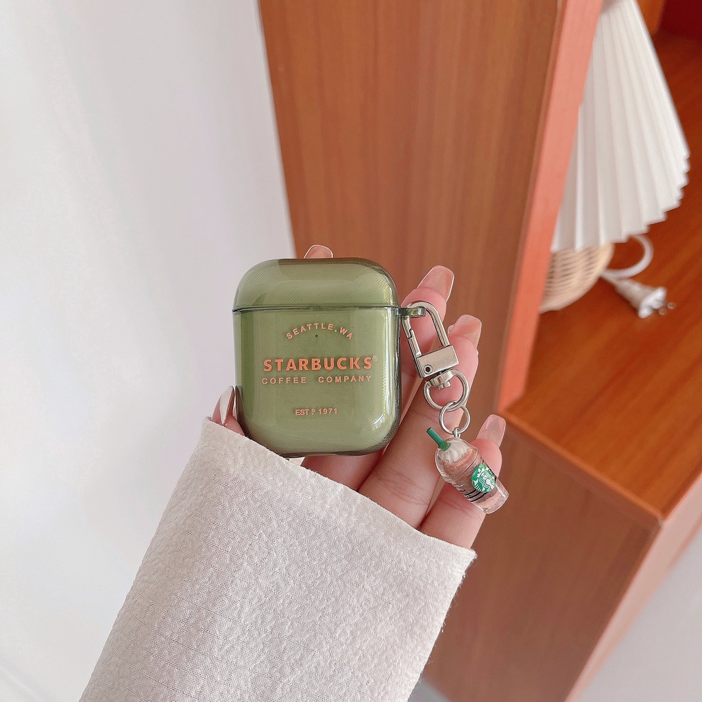 Vỏ Bảo Vệ Hộp Sạc Tai nghe không dây AirPods 1 2 3 Pro2 2022 Bằng tpu Mềm Trong Suốt Chống Sốc Màu Xanh Lá In Chữ Thời Trang