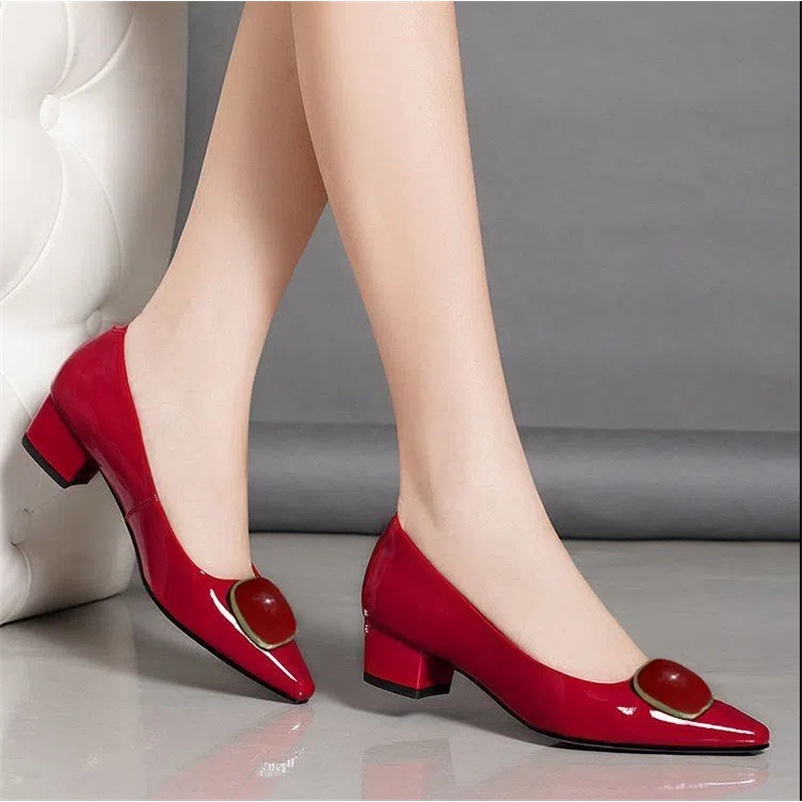 Giày Cao Gót Mũi Tròn Dễ Thương Thời Trang Công Sở Cho Bạn Gái A5968