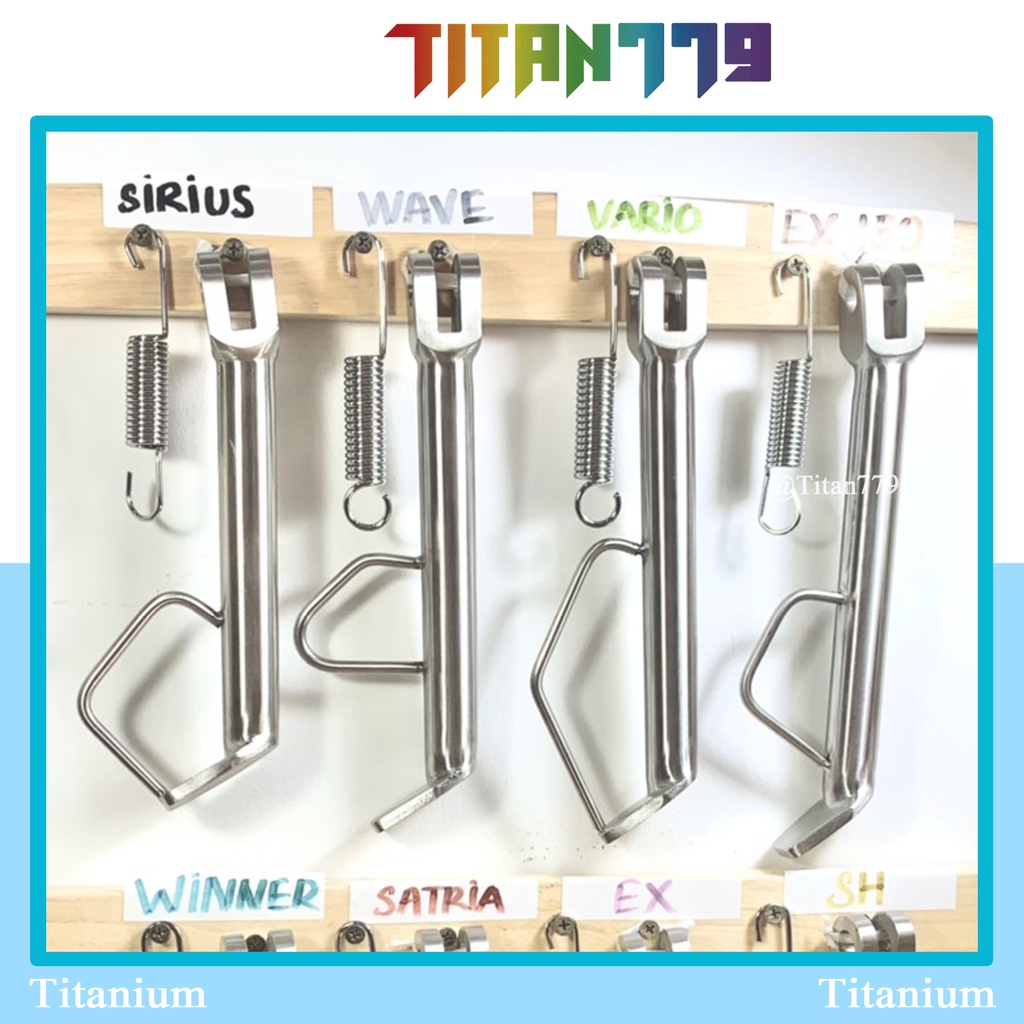 Chân chống nghiêng inox 304 cho các dòng xe Sirius Wave Ex Winner Vario SHVN đã kèm lò xo inox
