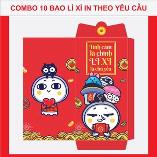 Combo 10 bao lì xì in theo yêu cầu