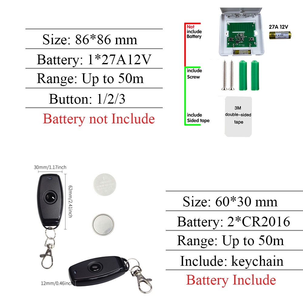 Công tắc nút nhấn không dây thông minh DIESE Rf 433MHz 220V cho đèn LED/ đèn/ quạt/ bóng đèn 10A