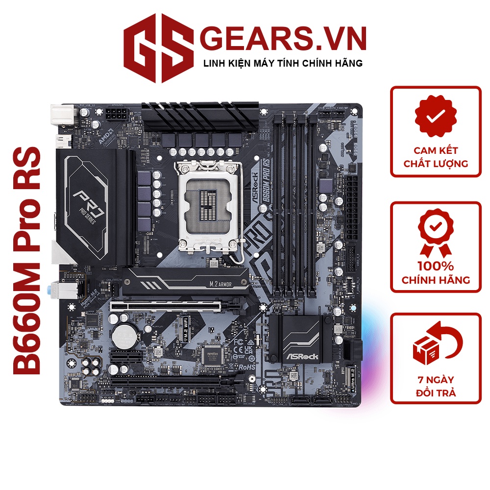 Mainboard ASROCK B660M PRO RS (Intel B660, Socket 1700, M-ATX, 4 khe RAM DDR4)
