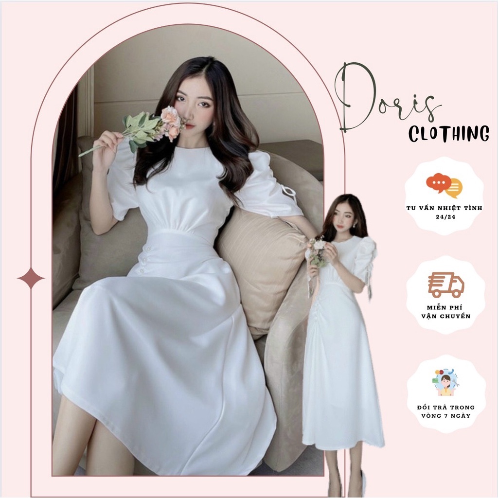 váy trắng dự tiệc tiểu thư nhẹ nhàng thanh lịch-đầm váy nữ dáng dài dự tiệc siêu xinh hàng chuẩn đẹp