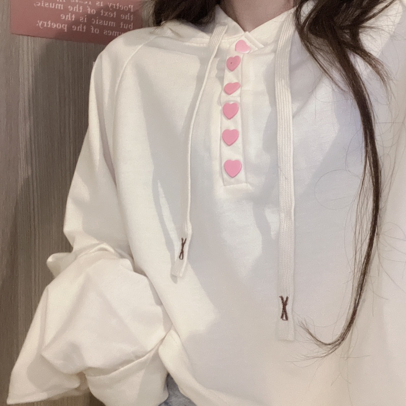 Áo hoodie ZHELIHANGFEI tay dài dáng rộng lưng cao kiểu dáng thời trang