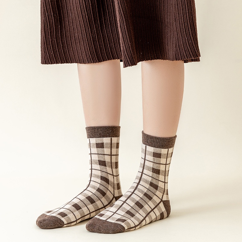 Vớ Cotton Lông Cừu Dày Dặn Giữ Ấm Mùa Thu Đông Phong Cách Nhật Bản Cho Nữ