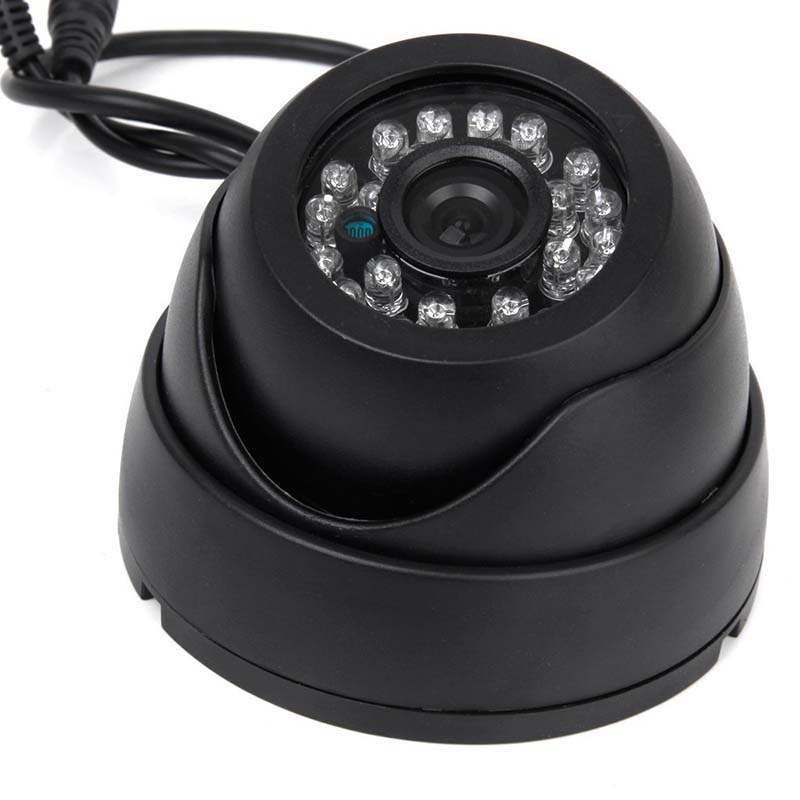 Đen camera An Ninh pal 1 / 3 "cmos 700tvl 24 led ir 3.6mm