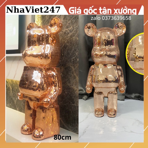 Gấu BearBrick đính đá-mô hình gấu BearBrick decor cửa hàng,trang trí nhà của, quà tặng đẹp