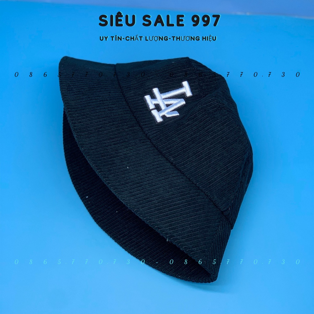 MŨ VÀNH CỤP CHẤT NỈ GÂN THÊU L.A, PHÍA SAU THÊU LOGO VUÔNG M.L.B NHIỀU MÀU CAO CẤP