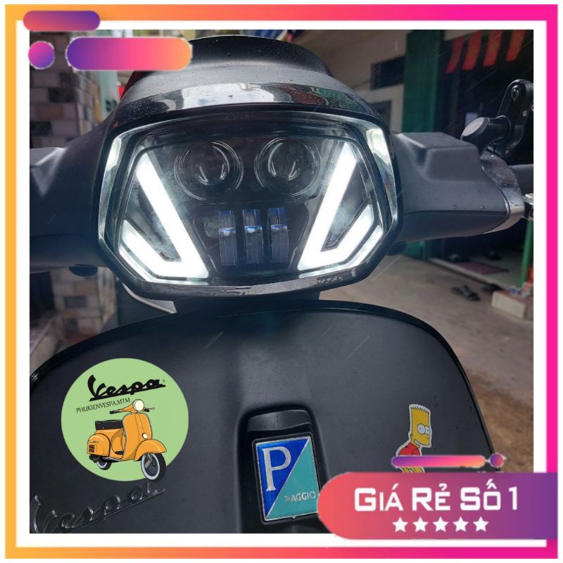Pha V2 mẫu mới nhất dành cho VESPA tích hợp nhấy theo xi nhan