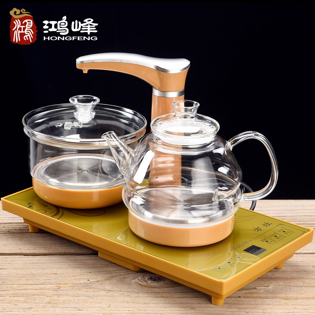 Bếp điện đun nước thủy tinh 4 lớp Xiling V16 màu vàng, sử dụng cho bộ bàn trà điện đun nước pha trà hoàn toàn tự động