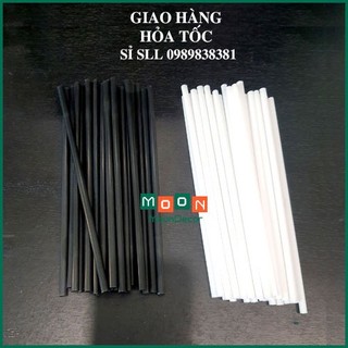 Ống hút phi 8 thẳng trắng đen 1 gói khoảng 500gram