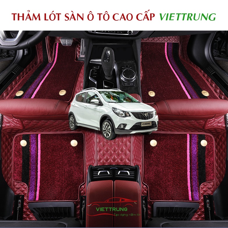 Thảm lót sàn, trải sàn ô tô 6D Vinfast Fadil da PU cao cấp, không mùi, chống thấm nước 100%_Viettrun