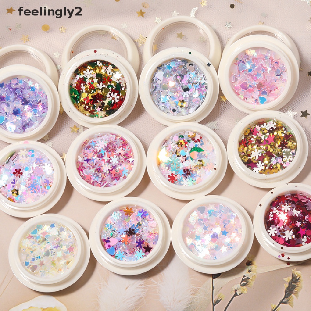 [Hàng Có Sẵn] Kim Tuyến Hình Bông Tuyết Trang Trí Móng Tay Nghệ Thuật Bằng Kim Loại Vàng Kim Loại (F