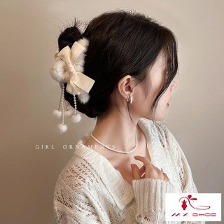 [Miễn Phí Không Bán] Kẹp Tóc Kẹp Cá Mập Phủ Lông Thời Trang Thu Đông