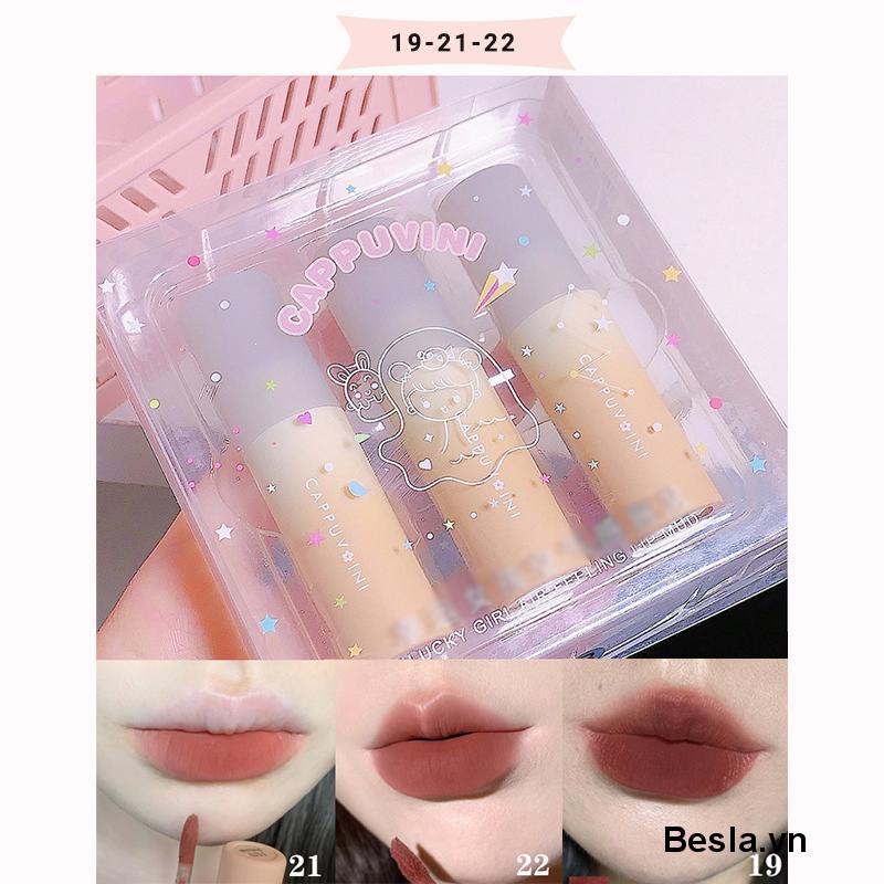 💎Son Bóng Cappuvini Dưỡng Ẩm Chống Thấm Không Dính Thấm Nước Chống Khô Môi Lâu Trôi Bong Son Bóng