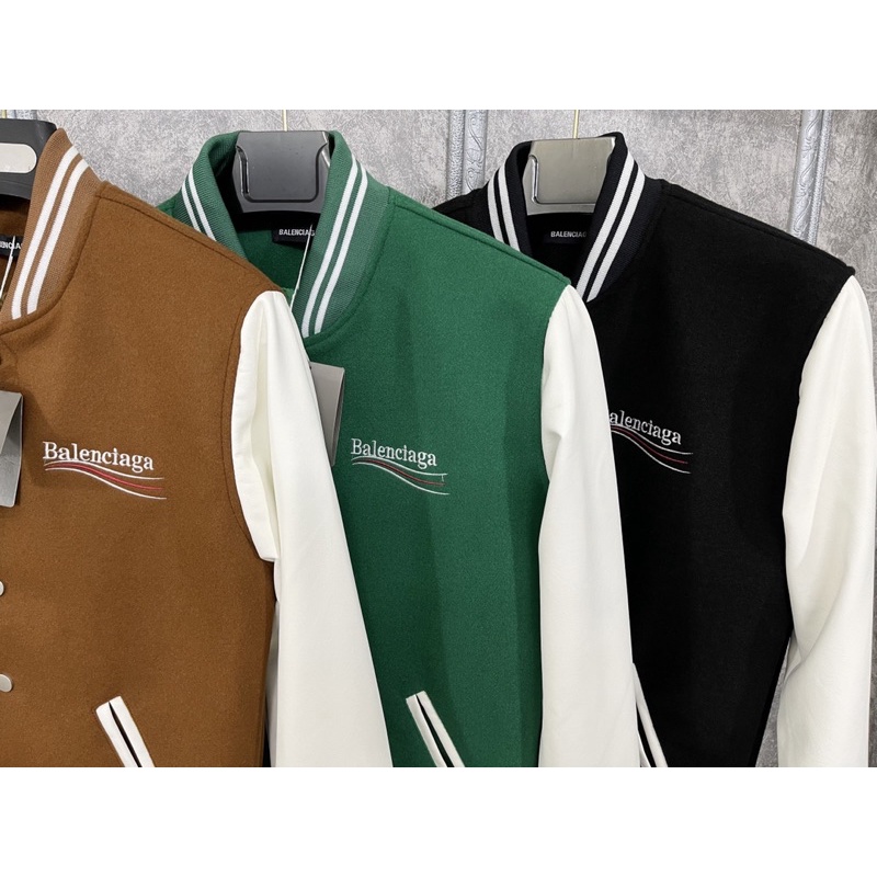 Áo khoác bomber phối tay da cực chất