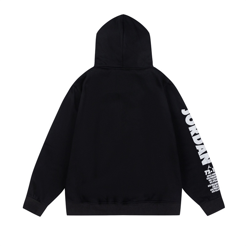 A &amp; J High Áo Hoodie Dây Kéo Thêu Biểu Tượng Jumpman Thời Trang Đường Phố