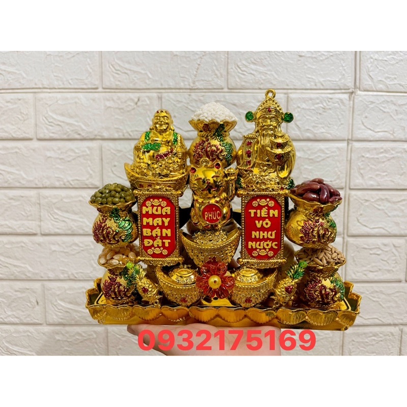 Khay tỏi ngũ đậu túi vàng tam ông chiêu tài hút lộc