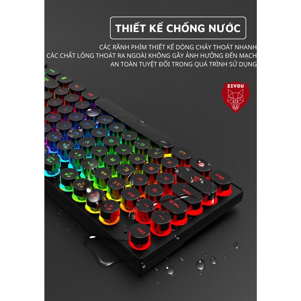 Bàn Phím Gaming Ziyou K-Snake4 Led Chơi Game Chuyên Nghiệp Dùng Cho Máy Tính, Laptop, PC