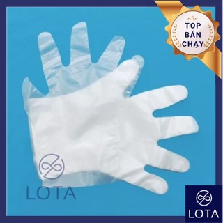 100 BAO TAY NYLON DÙNG 1 LẦN, găng tay làm bếp, ăn hải sản, 50 đôi bao tay nilon tiện lợi