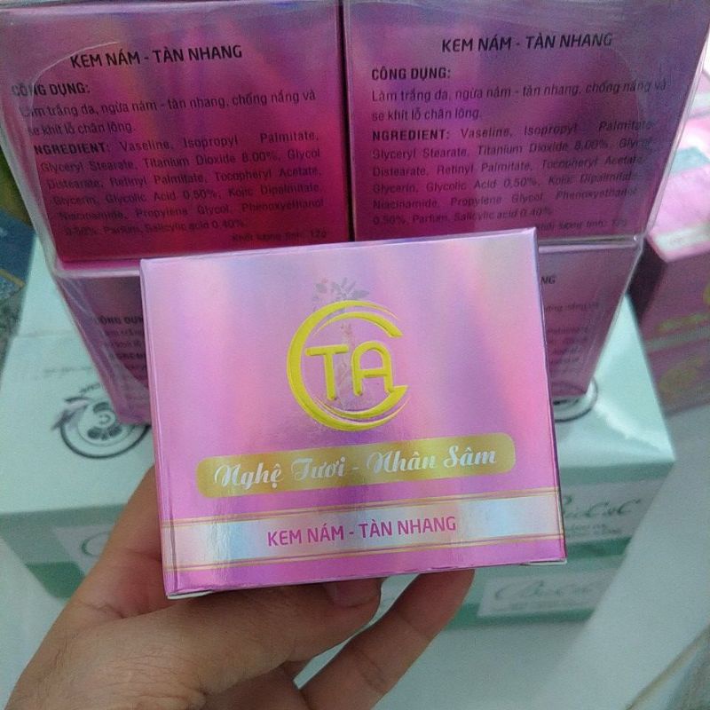 Kem nghệ tươi nhân sâm 3 dòng mụn thâm, nám tàn nhang, dưỡng trắng da 12gr