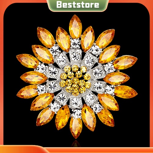 Ghim cài áo hình hoa đính đá thời trang cho nữ