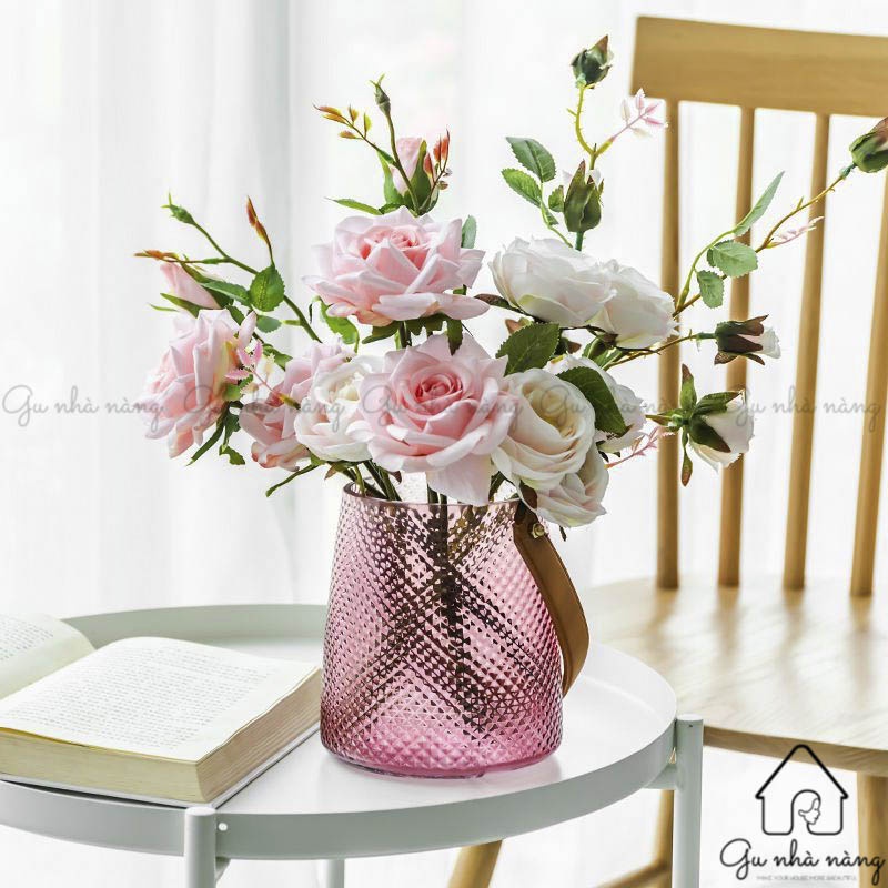 Bình hoa thủy tinh phong cách bắc âu decor phòng ngủ và trang trí phòng khách cao cấp