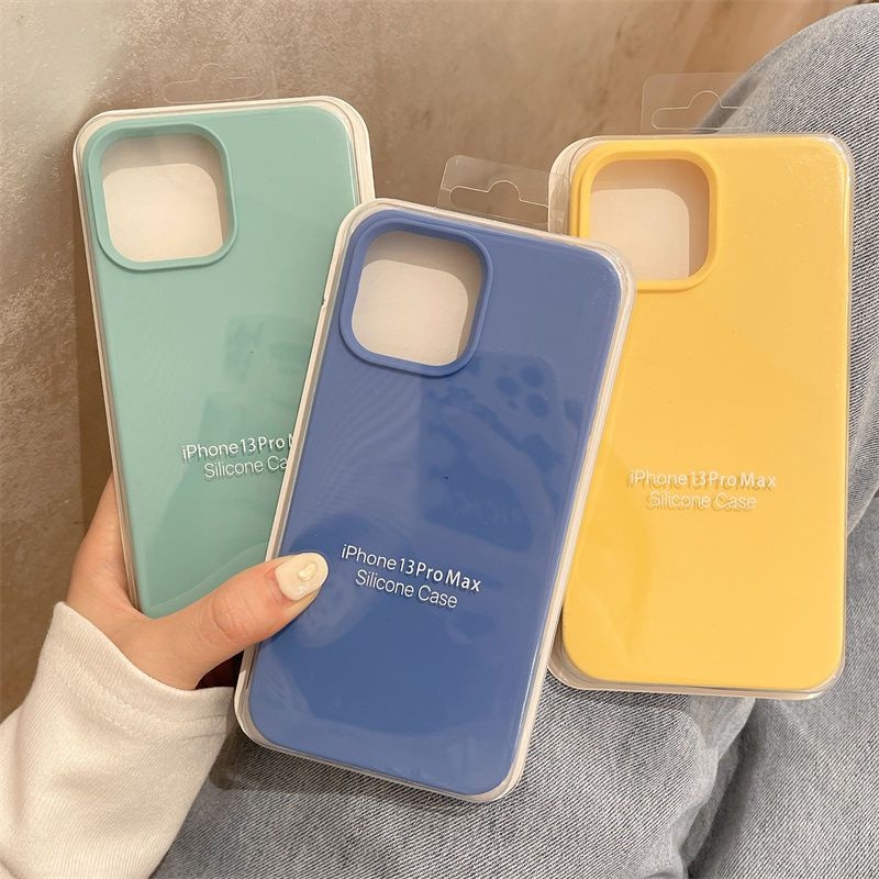 Ốp Điện Thoại Silicon Viền Thẳng Màu Vàng / Xanh Dương Sang Trọng Cho IPhone 14 11 12 13 Pro X XS Max XR 7 8 Plus