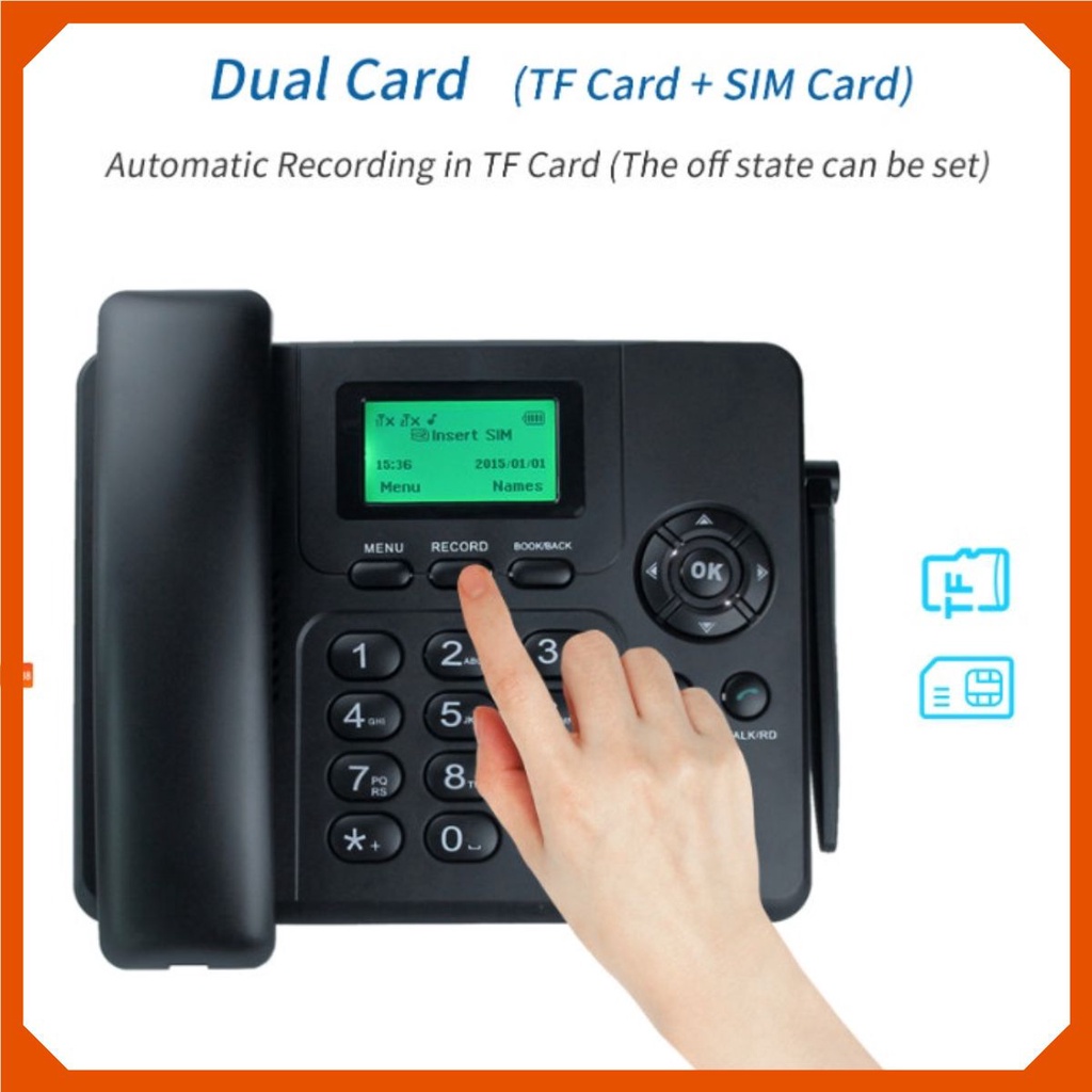 Điện thoại bàn không dây lắp sim GPhone, HomePhone, Viettel, Vina, Mobi có TIẾNG VIỆT 2 sim 2 sóng loa to mới 2022