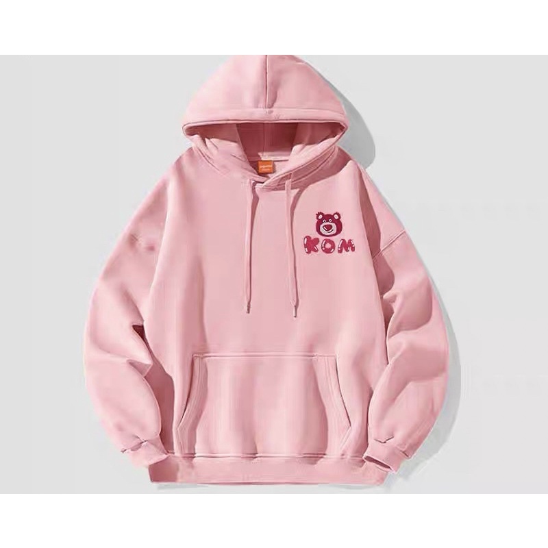 Áo khoác Hoodie gấu dâu - Tentenboutique LƯU Ý: BO LÀ BO VẢI ( from unisex nam và nữ )
