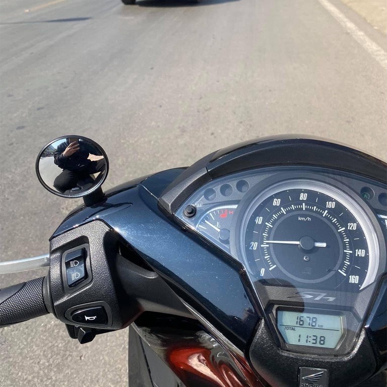 Gương Gọn Xe Máy Mini 6cm Cắt Ngắn Chân Tùy Theo Sở Thích Mẫu 2022 Lưng Đen