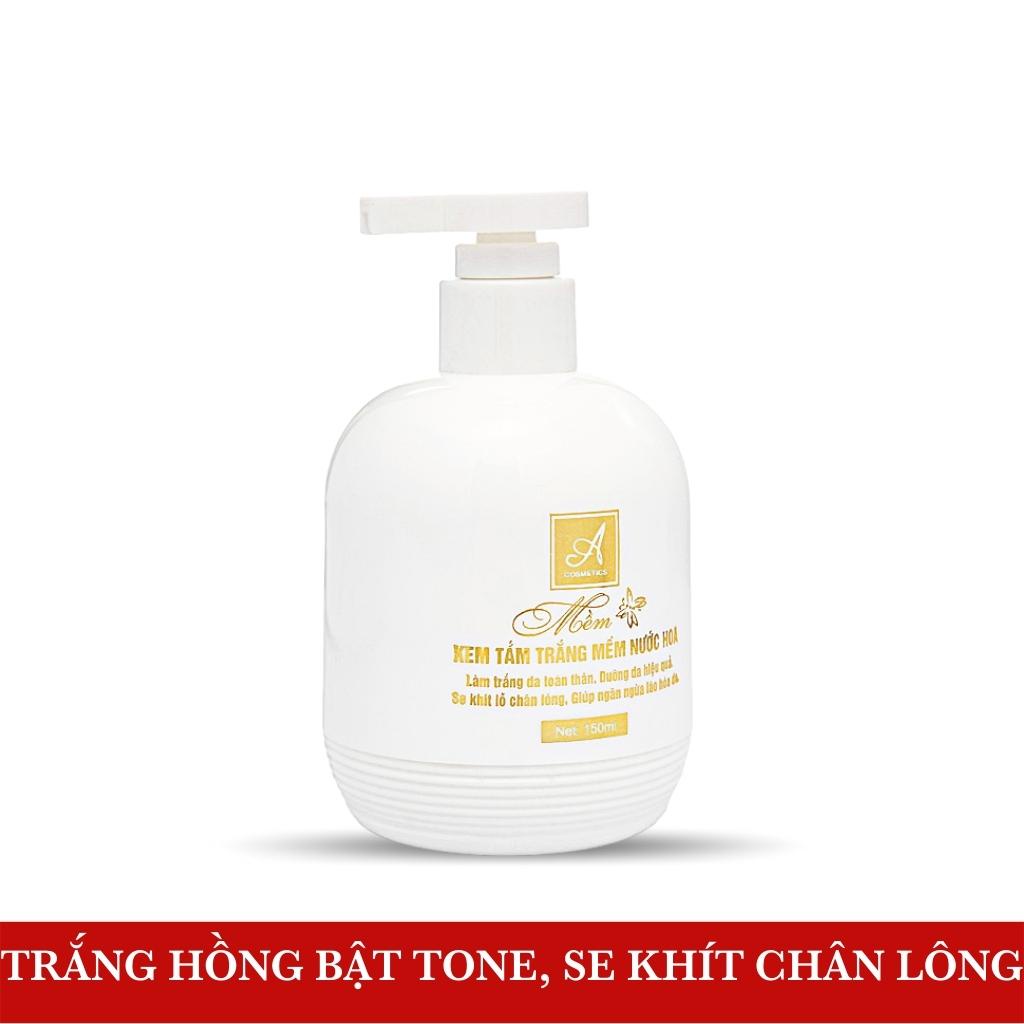 Combo dưỡng trắng cấp ẩm tẩy da chết toàn thân Mềm a cosmetics 550g, kem body mềm, kem tắm trắng mềm, muối nhuyễn mềm