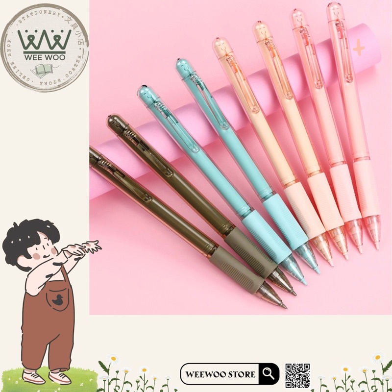 Bút chì bấm M&G 0.5mm tone màu Pastel vỏ nhựa trong suốt - WeeWoo Store