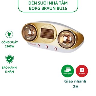 Đèn sưởi nhà tắm Borg BU16 (2 bóng vàng có quạt gió)