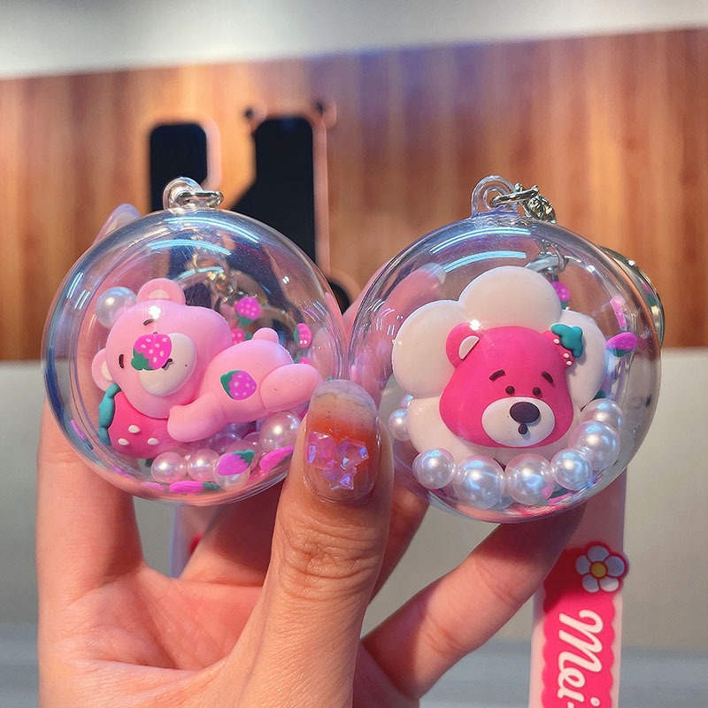 Móc Khóa Hình Quả Dâu Tây / Quả Mọng / Gấu Hoạt Hình Dễ Thương