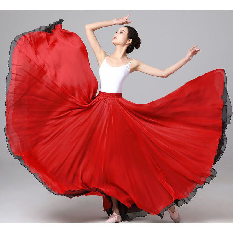 [M &amp; E] Chân Váy Múa Ba Lê Hai Lớp Dài Nửa Vòng Tròn Xia Hui 720 Độ Hỗ Trợ Biển Shepherd Xia Hui