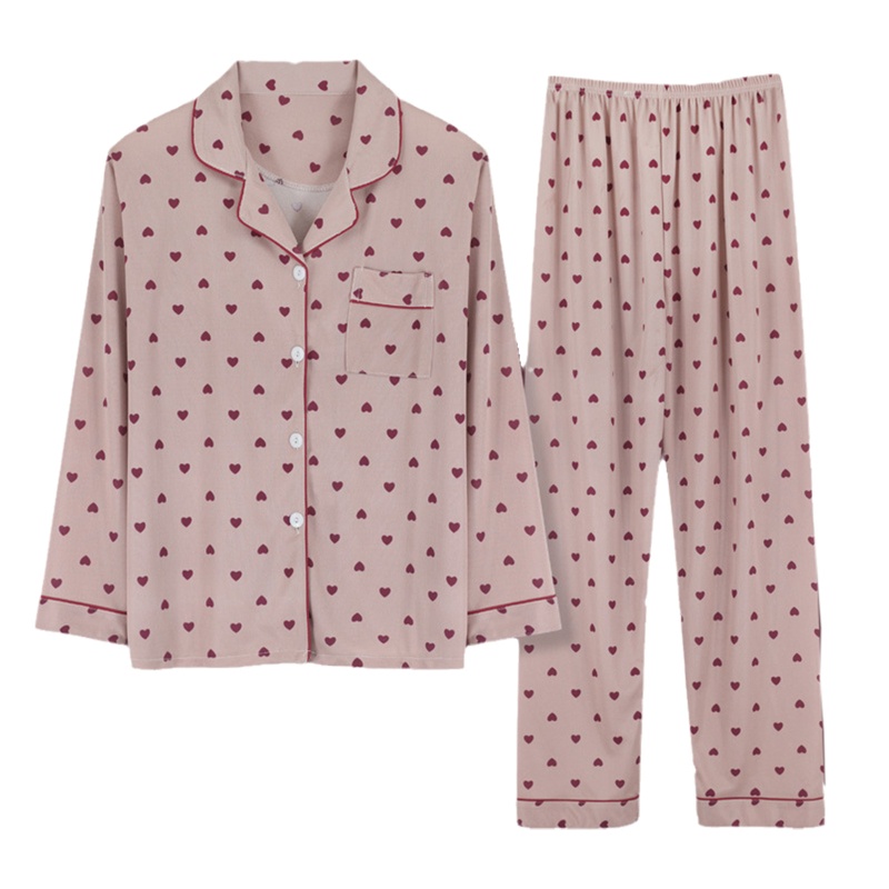 Bộ Đồ Ngủ Dài Tay 2 Món In Họa Tiết Da Báo Xinh Xắn Dành Cho Nữ