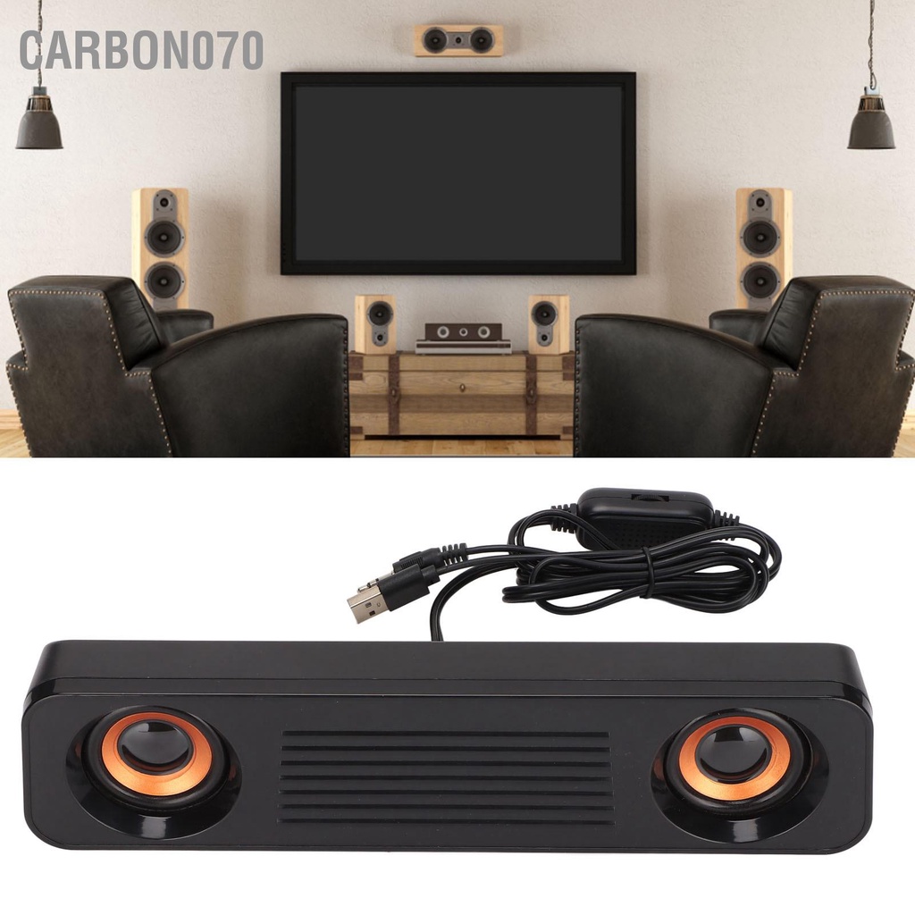[Hàng Sẵn] Loa có dây để bàn di động HiFi USB Hỗ trợ cắm 3.5mm cho Máy tính TV【Carbon070】