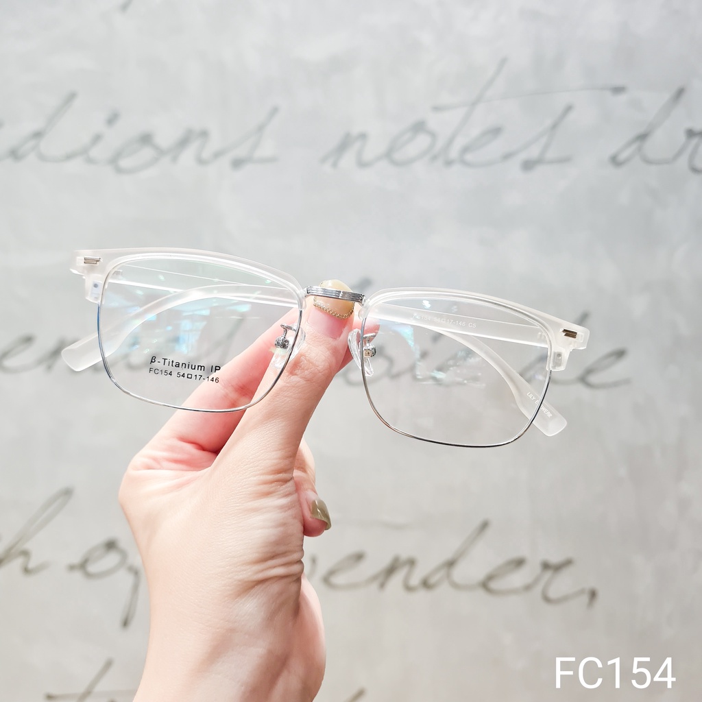 Gọng kính mắt vuông nam nữ LILYEYEWEAR chất liệu B-TITANIUM dáng Hàn Quốc màu sắc thời trang FC158