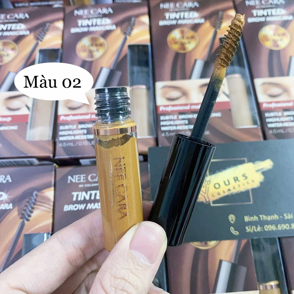 Mascara Chân Mày Nee Cara Tinted Brow Mascara N590 - Mascara Chân Mày Tone Nâu Đen