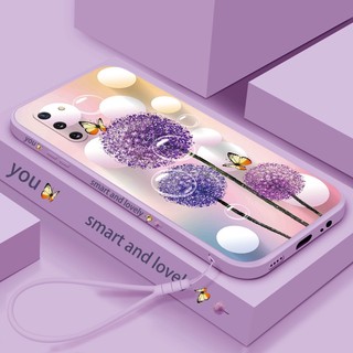 Ốp lưng Samsung Galaxy Note 8 9 10 Plus 10 Lite 20 Ultra bồ công anh hoa vuông Vỏ điện thoại TPU mềm chống sốc